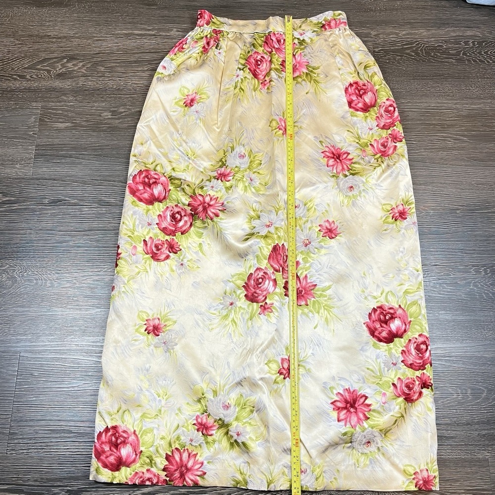 VTG Bergdorf Goodman Miss Bergdorf Floral Midi Skirt Romantic Cottagecore Rare - Picture 8 of 12
